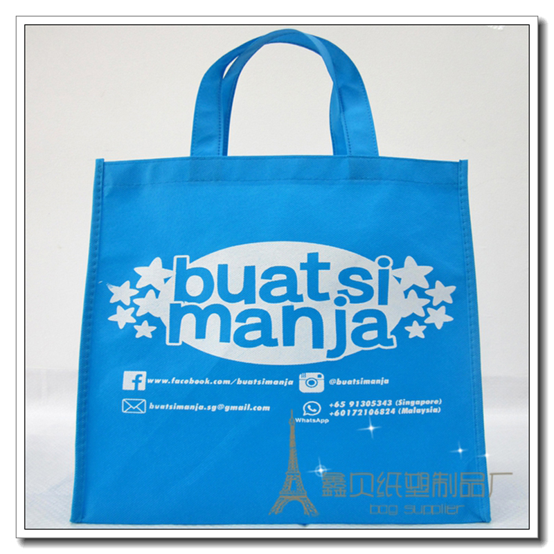 blue non woven shopping bag